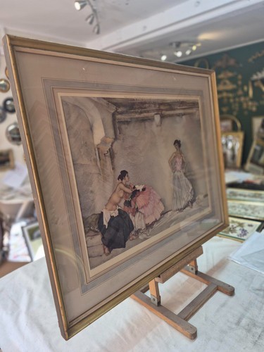 Large framed signed print by - large, signed,
