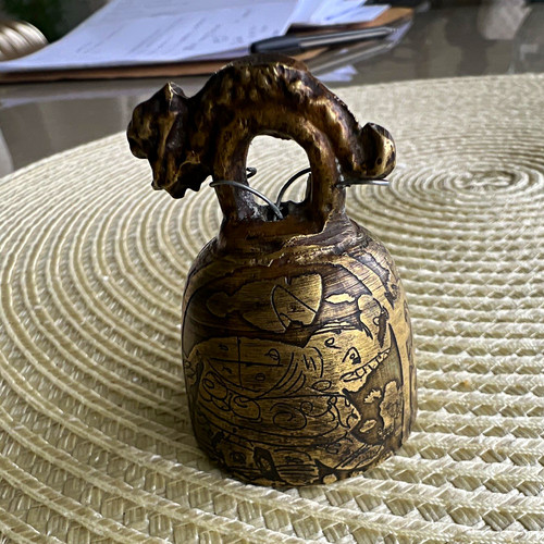 Vintage brass temple bell - brass, with