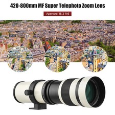 Camera MF Super Telephoto Zoom Lens F/8.3-16 420-800mm T Mount for Canon Sony UK