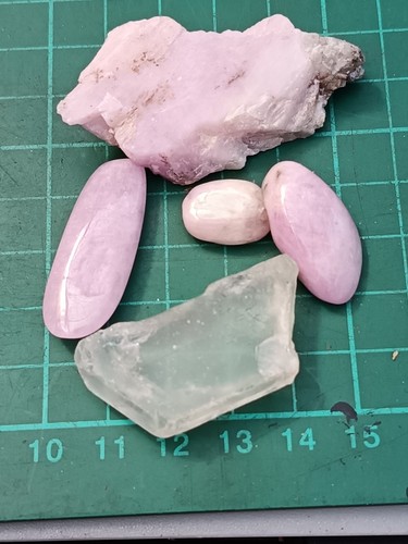 Lilac and clear kunzite - and,