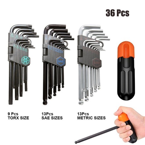 36pc allen wrench set sae - wrench, set,