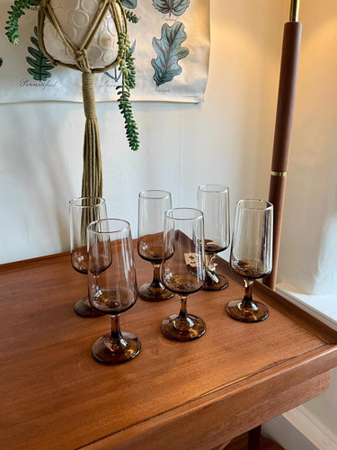 Retro mid century libbey tawny - mid-century,