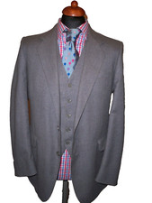 PIERRE PASCAL GREY PURE WOOL JACKET  & MATCHING  WAISTCOAT    SIZE UK 40