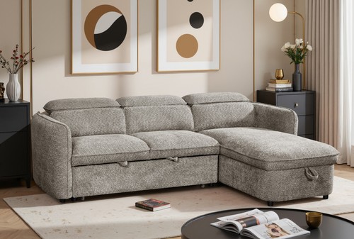 Corner sofa bed shape with - sofa, l