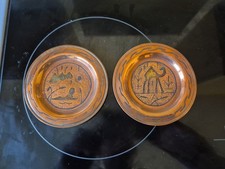 2 x Egyptian Theme Decorated Copper Dishes