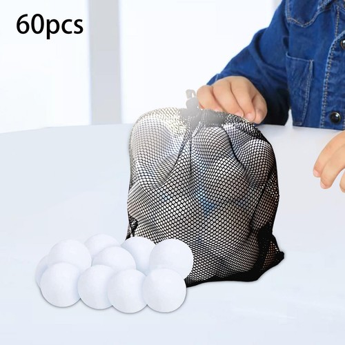 60x white fake snowballs - fake,