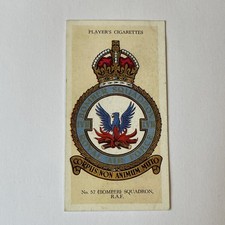 Player’s Cigarette Cards. R.A.F. Badges. No. 35. Number 57 Bomber) Squadron.