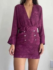 NWT ZARA BELTED JACQUARD DRESS