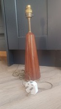 Danish Mid Century Teak Table Lamp Scandi Vintage Light Turned Wood 50s/60s