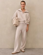 The White Company Ribbed Wide Leg Trousers with Cashmere Size XL BNWT