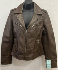 Ladies Leather Jacket Wood