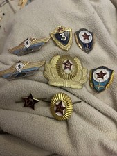 Job Lot Russian Soviet USSR Awards And Cap Badges 8 In total Navy Army Tank