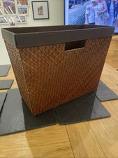 Wicker Magazine Storage Rack Woven Rattan Holder Basket Organiser Magazine