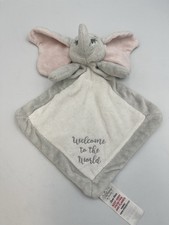 Disney Dumbo Grey Elephant Baby Comforter Blankie Soother Plush Hello World Pink