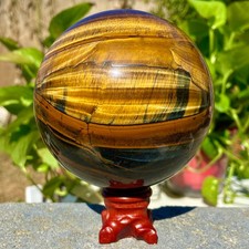 3LB  Natural Tiger's eye stone quartz Sphere crystal ball rock Healing