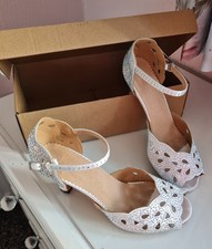 Ladies Ballroom Latin Dance Shoes white  4