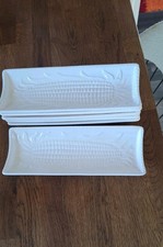 6 x White Porcelain Sweet Corn