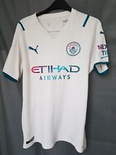 Manchester City Away Shirt 2021. Medium. Original Puma White Adults Football Top