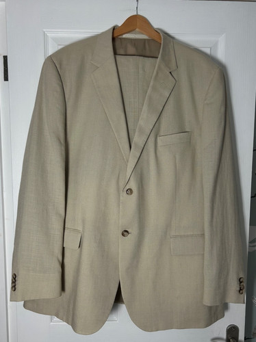 Italian linen two piece almond - two,