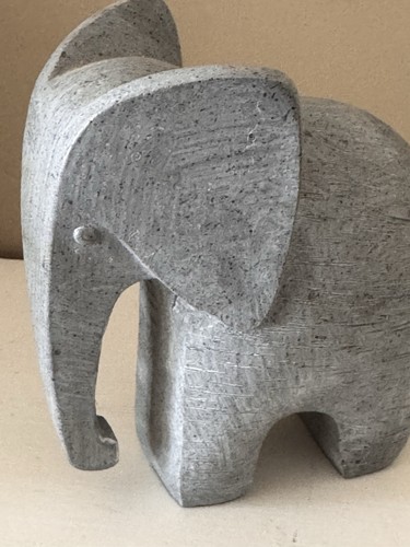 Grey elephant figurine - grey,