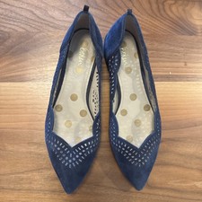 Boden Navy Suede Flat Shoes. Size 38
