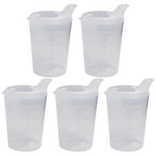5x Adult Drinking Beakers 250ml Elderly Feeding Cups & Lids Wide Spout 12x10mm
