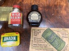 Four Vintage Medical Packaging Including Mackenzie Smelling Salts Bottle &