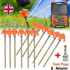 Tent Pegs Screw In Hard Standing Ground Drill in Caravan Camping Tent Awning Peg