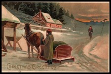 C1905 Christmas Horse Carrying
