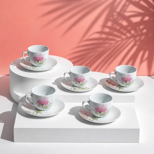 Set floral porcelain - 6,