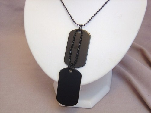 Military dog tags - tags, black