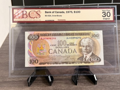 1975 canada bank notes 100 - notes, $100