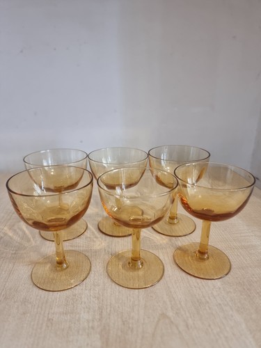 Set vintage amber glass - set,