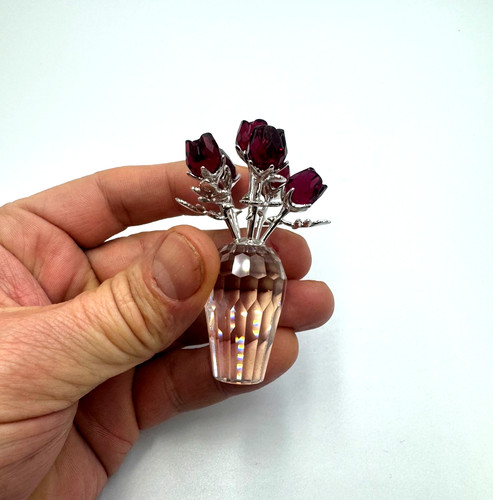 Swarovski crystal red rose six - swarovski,