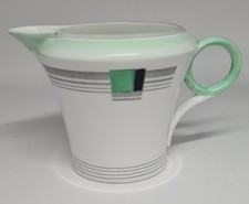 Shelley Regent 12465 green squares fine bone china creamer milk jug 1936 3.5"