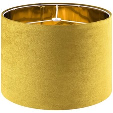 Yellow Velvet Drum Lamp Shade