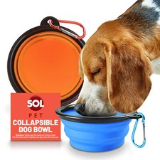 2 Collapsible Dog Bowls Food