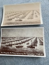 TWO ROYAL NAVY NAVAL REVIEW POSTCARD PHOTOS Dated 1911 Ships Of THE UK