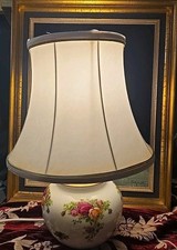 Vintage Royal Albert Old Country Roses Lamp With Original Shade In Working Order