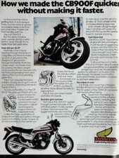 HONDA CB900F ORIGINAL 1982 COLOUR ADVERTISEMENT 27cm x 20cm