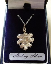 Sterling silver GREEN MAN pendant With 18" Sterling Silver Chain 