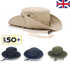 UPF 50+ Sun Hat Bucket Cargo Safari Bush Boonie Summer Fishing Hat Mens Women UK