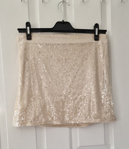 Cream oyster sequinned mini - cream/oyster,