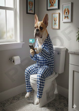 French Bulldog On Toilet