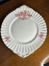 SALISBURY CAKE PLATE BONE CHINA SERVING PLATTER Pink Roses