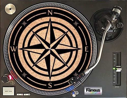 Compass cork turntable - compass, mat