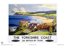 ROBIN HOODS BAY YORKSHIRE  VINTAGE RETRO RAILWAY TRAVEL POSTER ADVERTISING   