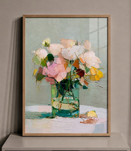 Abstract floral still life art - abstract,
