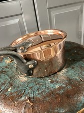 Antique Allez Freres Paris Copper PotWith Lid#14 Tin Lined Cast Iron Handle