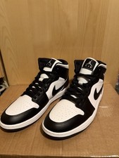 Nike Air Jordan 1 Mid Black White Trainers UK Size 9